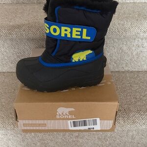 Sorel Black and Blue Kids' Snow Boots